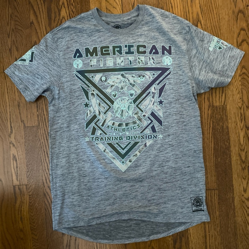 American Fighter Heather Gray Graphic Tee Women’s Size 2XL Training Division